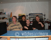 Klaus im Studio Uslar mit Produzent Jürgen Westpfahl, Komponist und Texter Klaus Pelizeus und Jörg Lamster.